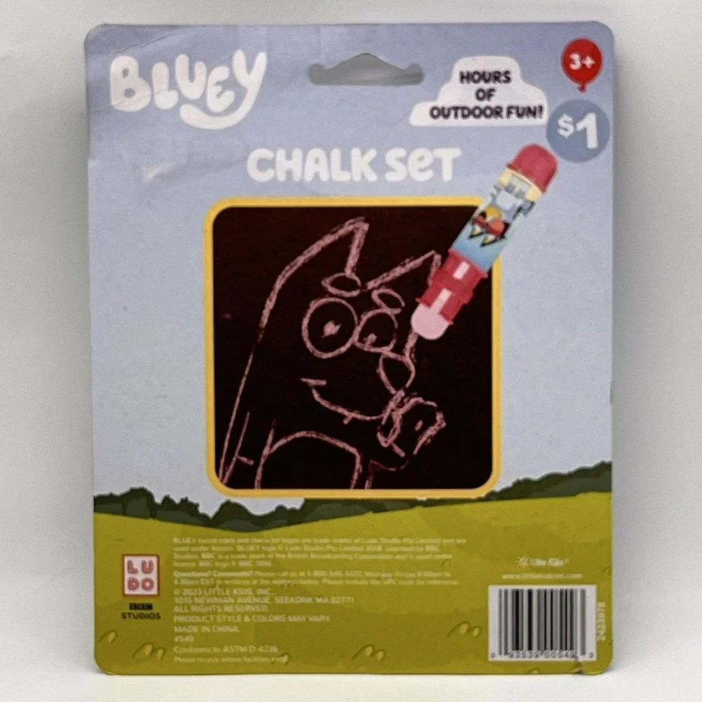 Bluey Chalk Set Little Kids Outdoor Sidewalk Chalk Holder 3+ Ages 4 Colors - Picture 6 of 10